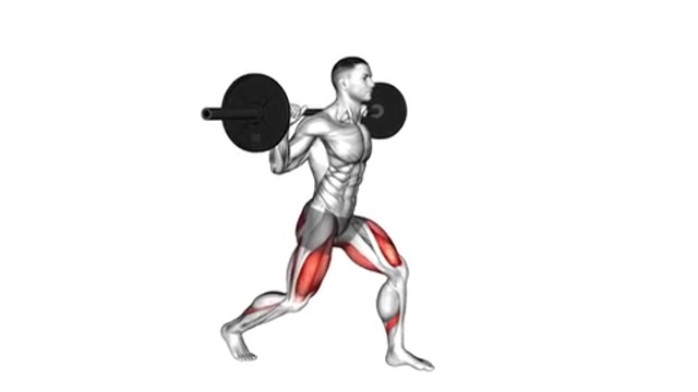 Приседания в разножке со штангой