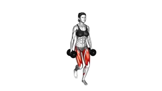 Выпады-реверансы с гантелями