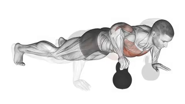 Плиометрические отжимания с гирей